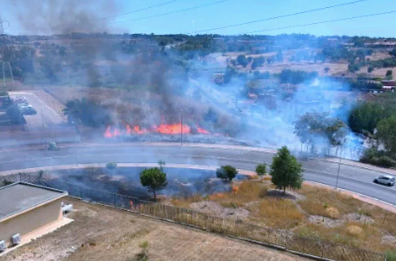 Fiamme a Fonte Laurentina: rogo divora il verde a ridosso delle case e riaccende la protesta dei residenti